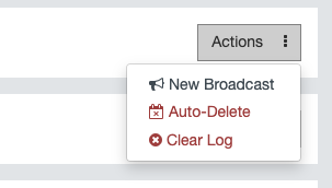 Screenshot of new broadcast notification option in visit log actions
